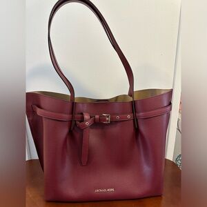Michael Kors Emilia Pebbled Leather Tote - Cranberry